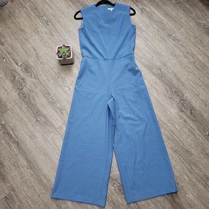 Oak + Fort Cropped Jumpsuit Steel Blue Sz S
